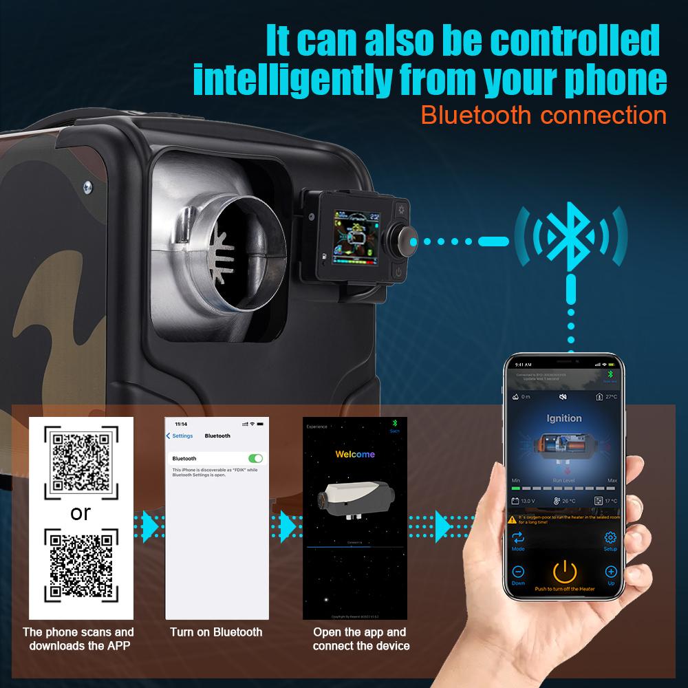 2/8KW Parking Diesel Heater Air Heater 12V/24V/220V With LCD Switch Silencer for Car Truck Boat RV Winter Heating Heater