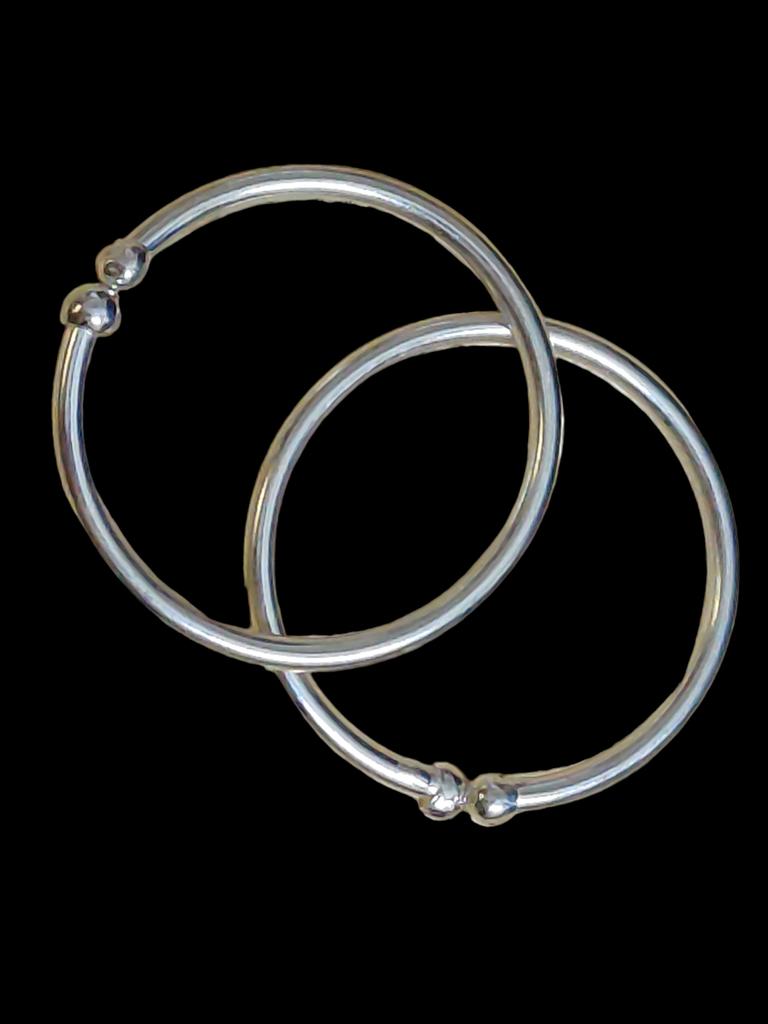 @ Simple Smooth Silver Adjustable Bracelet Kada For Baby Kids MJ-450-60%OFF
