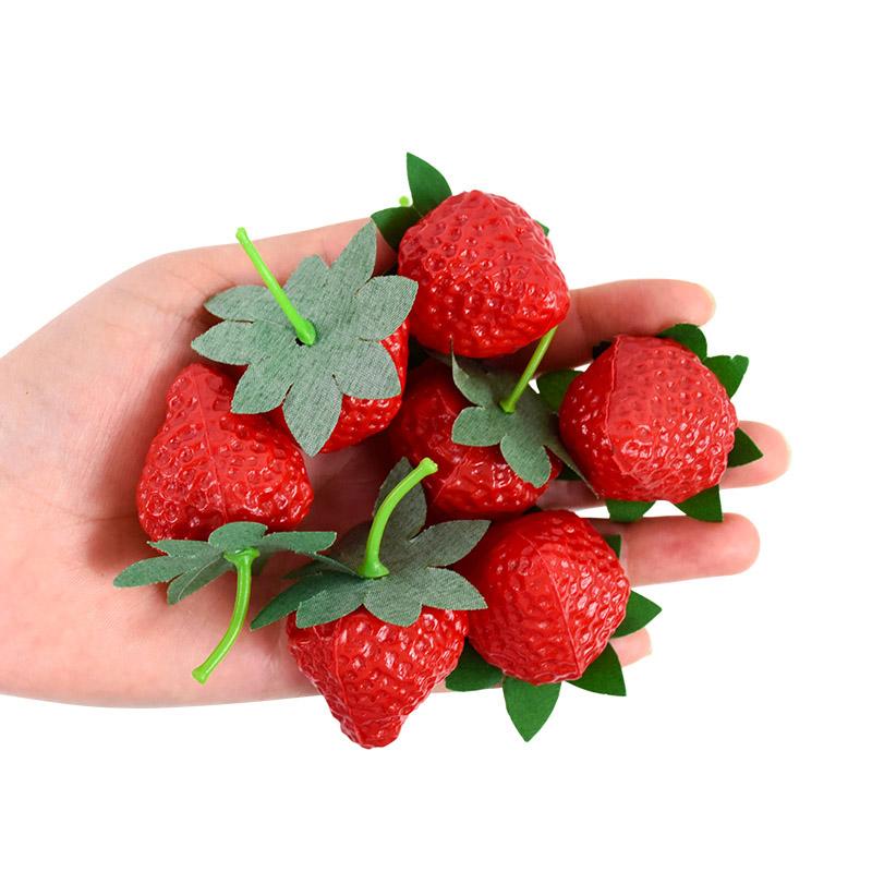 20Pcs Artificial Strawberry Simulation Plastic Fake Fruit for Home Kitchen Table Decoration Christmas Ornament DIY Wedding Party