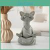 Meditating Resin Zen Figurine Cat Cat Sculpture Sit In Meditation Cat Ornament For