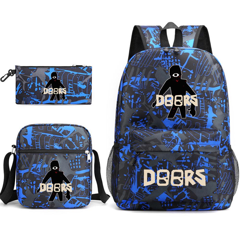 X Three-piece Schoolbag Printed Breathable Practical Backpack Large Capacity Oxford Bag