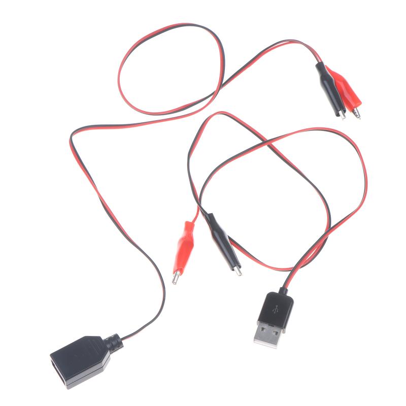 55CM Alligator Test Clips Power Cable Clamp To USB Male And Female Socket Test Leads Connector Power Supply Adapter Wire