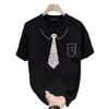 American Trendy Brand High-End Pure Cotton Men'S Printed Short-Sleeved T-Shirt Trendy Casual Round Neck T-Shirt Men'S