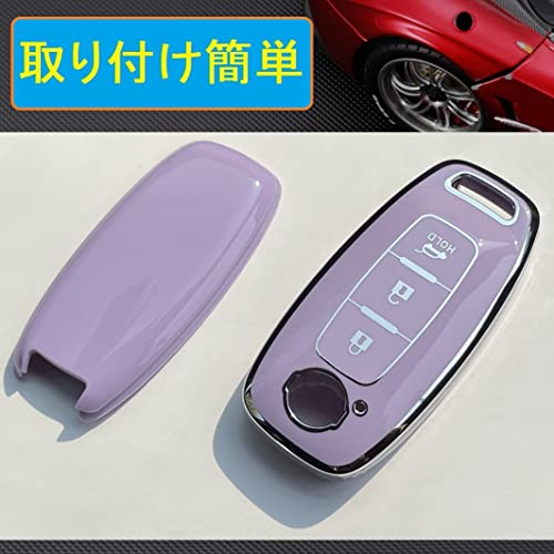 [ZANEKO] New X-Trail Key Case Compatible with Nissan Sakura Aria Key Cover (Silver Black)