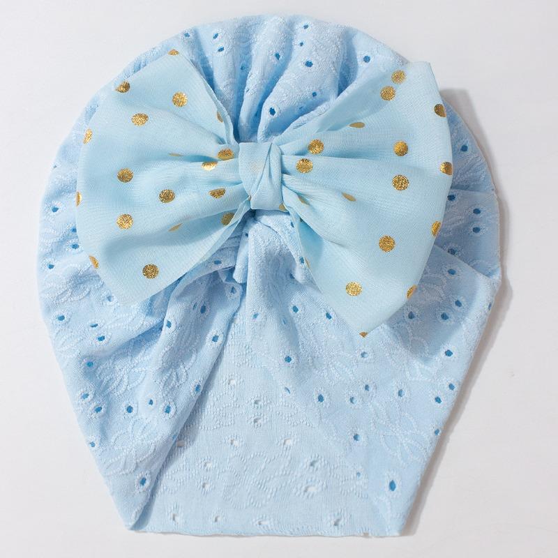 New children's hats, solid color bow baby pullover hats, summer breathable baby caps