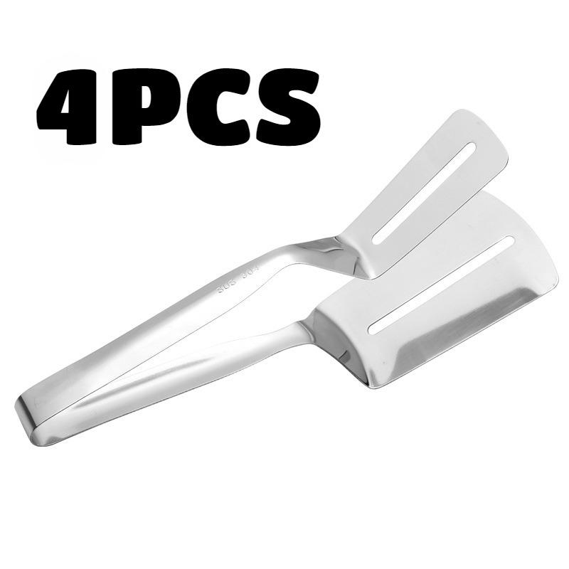 4PCS BBQ Clip Stainless Steel Steak Flipping Clips Kitchen Barbecue Food Flipping Spatula Tongs Steak Clamps Fried Steak Clamp