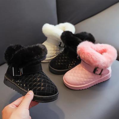 Winter Kinder Outdoor Stiefel Warm Plüsch Prinzessin Baumwolle Schuhe Winddicht Wasserdicht Verdicken Kinder Stiefel