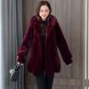 Winter new fashion imitation mink fur imitation coat medium mother hooded jacket thickened women's pendulum