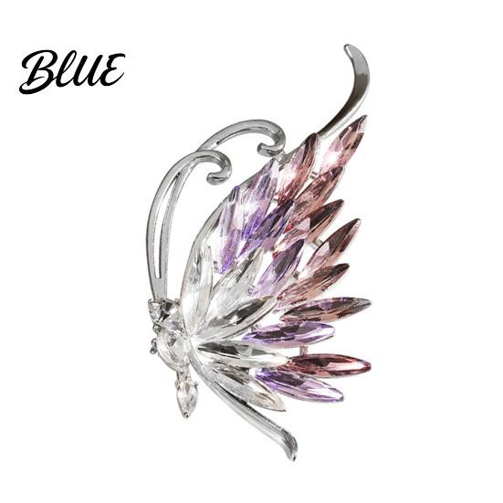 Butterfly Brooch Rhinestone Wing Lapel Pin Sweater Women Cardigan Coat