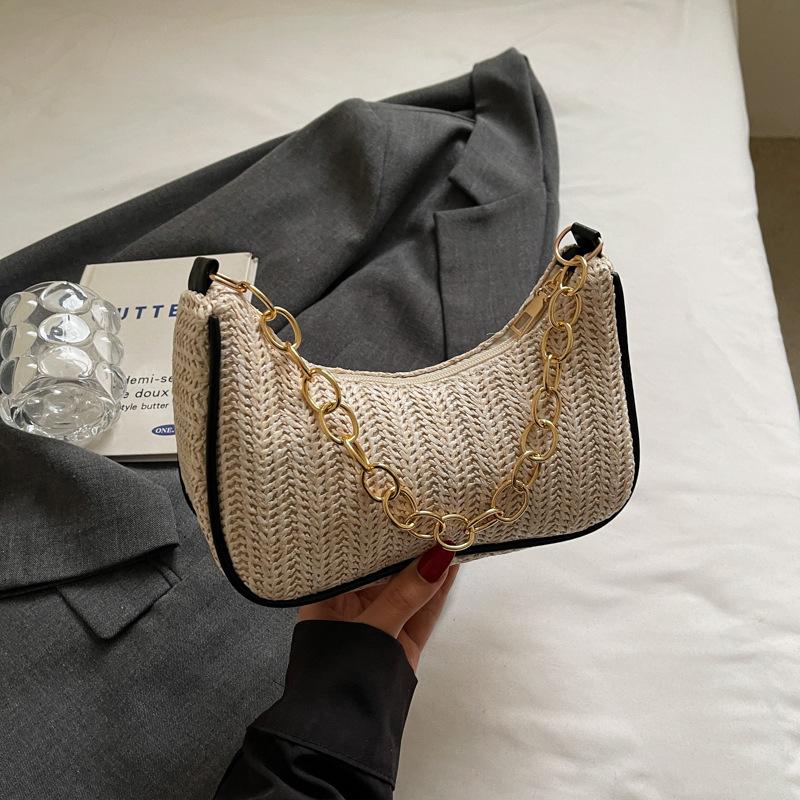 Woven Underarm Bag, Summer Fashion New Trend Fashion Shoulder Handbag, Beach Bag, Straw Women's Bag