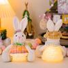 Easter LED Light Rabbit Doll Spring Easter Decorations for Car Rabbit Ornaments Kid Gift 2024 Holiday Party