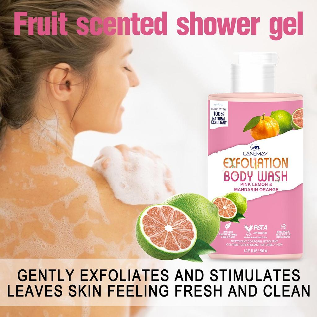Pink Lemon & Mandarin Orange Body Wash-Gentle In Cleaning Dirt, Grease & Impurities, Brightens Skin & Improves Radiance,200ml