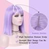 HAIRJOY Purple Bob Wigs Straight  with  Bangs Short Bob Wigs  Synthetic Hair Wig for Women Cosplay Wig Halloween Wig