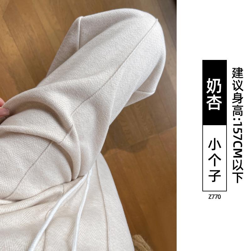 Worsted Woolen Wide-leg Pants for Women's Autumn and Winter New Soft Waxy Drape Narrow Version Straight Cashmere Velvet Pants