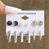Silver Color Butterfly Earrings Set For Women Girls Vintage Pearl Circle Geometric Twist Hoop Earrings Trendy Jewelry Gifts