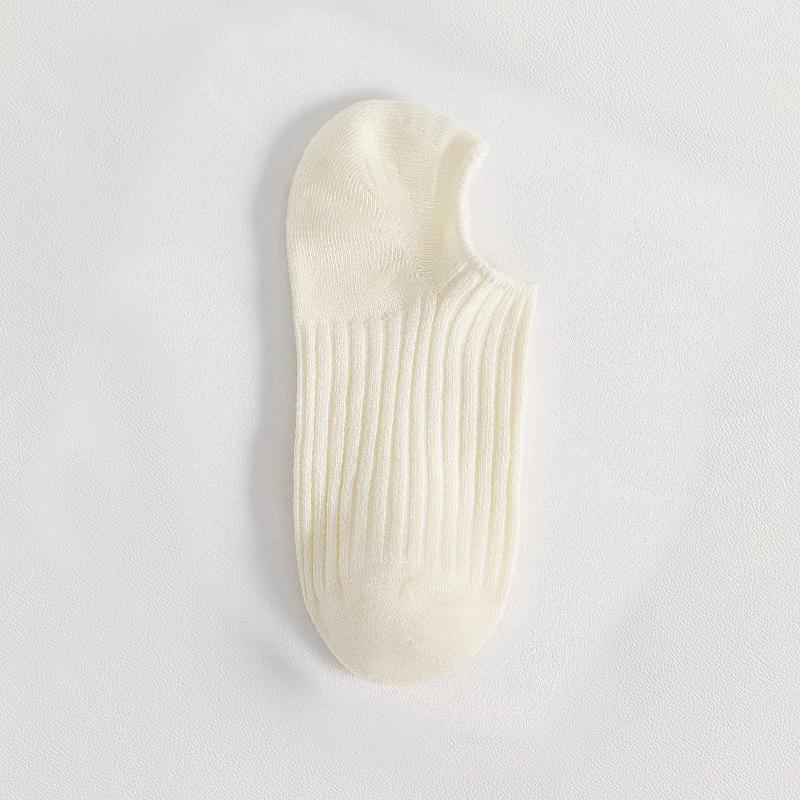 Women's Summer Solid Color with Non Slip Invisible Boat Socks