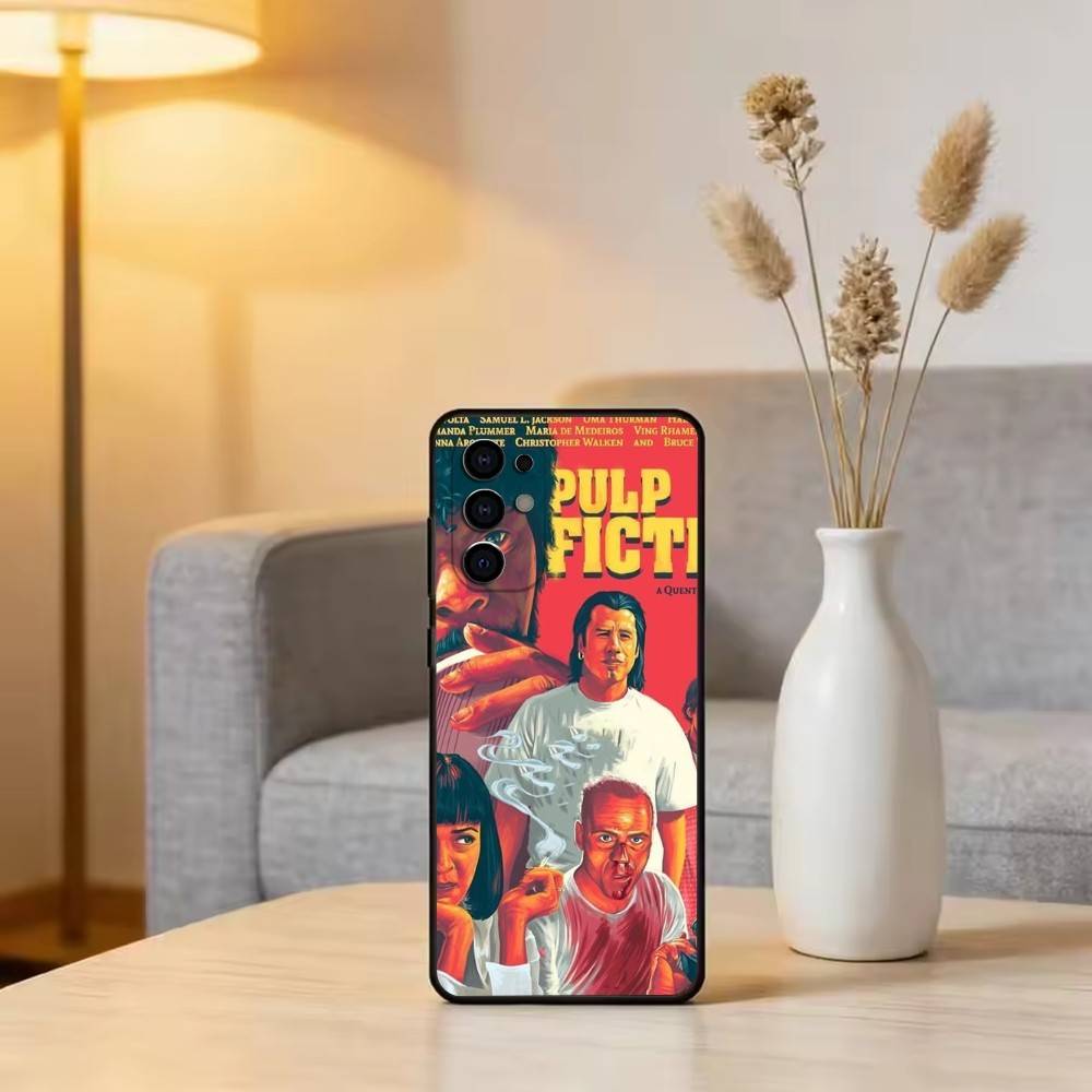 

P-Pulp F-Fiction Movie Phone Case For Samsung S25,S24,S21,S22,S23,S30,Ultra,S20,Plus,Fe,Soft Silicone Black Cover Samsung S25
