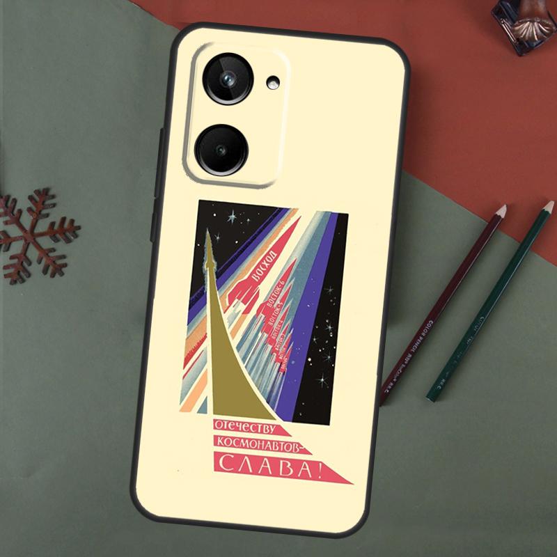 CCCP Soviet Space Propaganda Art Case For Realme C75 C65 C67 C71 C63 C61 C55 C51 C53 C35 11 12 13 14 15 Pro Plus GT6 GT7 Pro