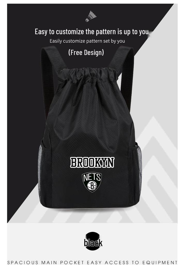 Large Capacity Drawstring Backpack: Double Shoulder Sports Fitness & School Bag