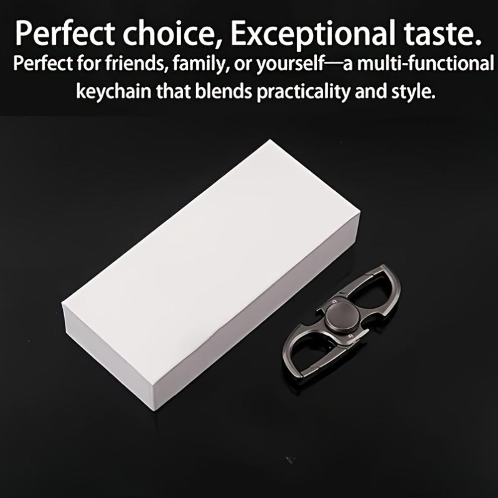 Víceúčelová EDC klíčenka ze slitiny, Otočná konstrukce otvíráku na lahve, Přenosný stolní gadget, Dárek pro muže dojíždějící