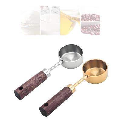Cucchiai Misurini in Acciaio Inossidabile XINSHEYE (Oro x 1, Argento x 1) - Cucchiaini Dosatori per Caffè con Cucchiaio da Tavola e Cucchiaino da Tè, Ideali per Cucine, Caffetterie,