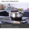 Tempura Fry Pot, Stainless Steel Tempura Deep Fryer with Thermometer, 8 Inches, Mini Size Perfect for 2-3 People
