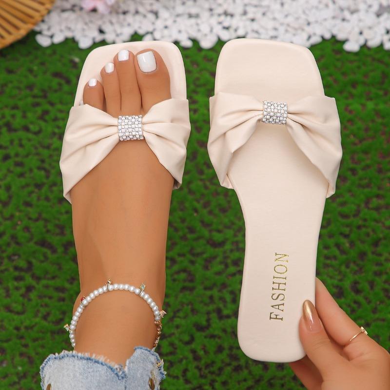 Neuer Stil Modische Damen-Schuhe mit eckiger Spitze und niedrigem Absatz, Flip-Flops mit einem Riemen, High Heels