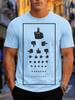 2026 New Arrival Pure Cotton Tshirt Funny Middle Finger Eye Chart Parody Print Crew Neck Unisex Casual Short Sleeve