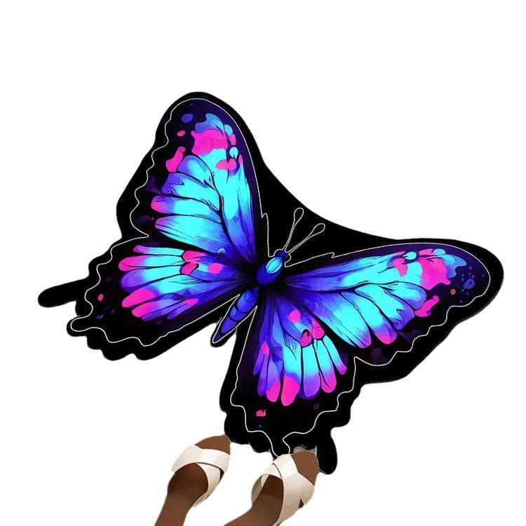 Butterfly Non-slip Floor Mat Bathroom Special-shaped Door Absorbent Foot Mat Quick-drying Toilet Bathroom Entrance Mat Carpet