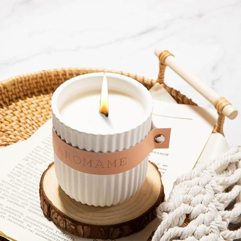 4PCS DIY Gypsum Cement Gypsum Candle Cup Smooth Surface with Cover Flower Face Cover Mirror Silicone Mold Creative Ornament