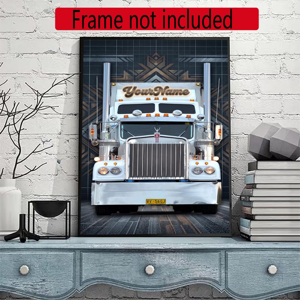 Peterbilt Heavy Trucks Customize Your Name Diamond Painting Round Diamond Diy Frameless Holiday Artwork Suitable For Home Office Wall Decoration