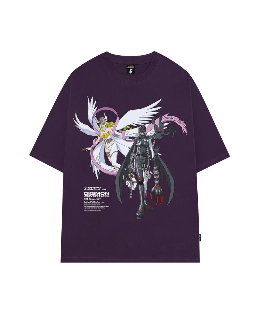 ODDSTUDIO [Digimon Adventure] Angewomon & Ladydevimon Overfit T-Shirt - 3 Colors