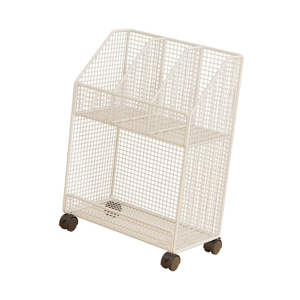 Rolling Book Cart Holder Trolley Sturdy Toys Handbag Organization Multifunctional for Kids Room Bathroom Office Bedroom Dorm