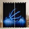 Basketball Curtains for Bedroom Living Room 3D Ball Court Window Treatments Decorative Sports Theme Drapes Competitive Curtain