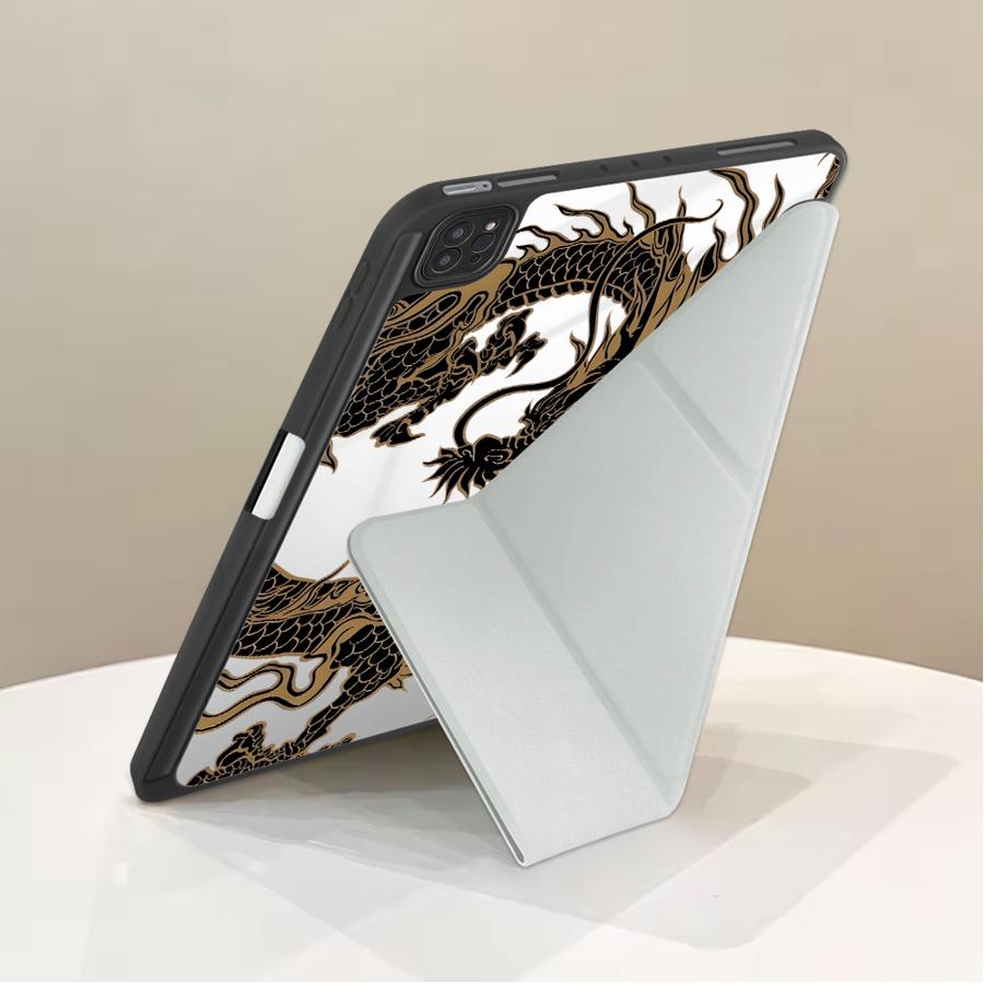 Housse Cool Dragon Support Étui Tablette Pour iPad Pro 2025 Mini 6 7 Air 4 5 M3 M2 1 2 M4 11pouces Pro 11ème 10ème 9ème 8ème 7ème 12.9pouces