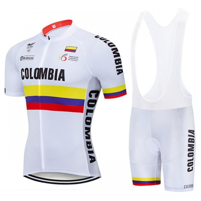 Maillot del Equipo de Ciclismo de Colombia Conjunto de Culotte y Maillot de Verano Transpirable para Ciclismo de Carretera Ropa
