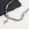 Hip Hop Rivet Necklace For Man,Punk Stainless Steel Splicing Clavicle Sweater Chain Choker,Trendy Unisex Jewelry Gift