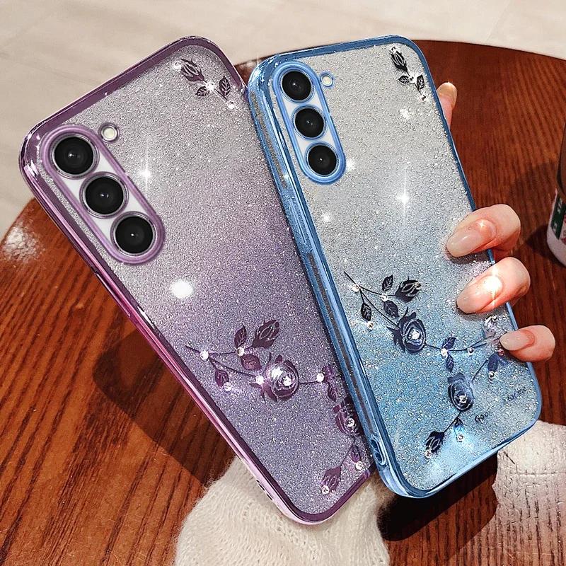 SoCouple Handyhülle für Samsung S24 S23 S20 S21 S22 FE S9 S10 S8 Plus Note 20 Ultra Glitzer Strass Diamant Hülle