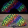 High Quality UV Ink Printing Kung Fu Fan Foldable Handmade Folding Fan Fluorescent Fan Dance Party