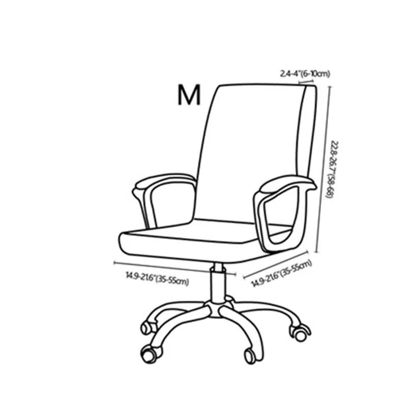 Soft Velvet Office Chair Covers Elastic Computer Chair Cover Non-Slip Gaming Seat Slipcover with Zipper Washable Chair Protector