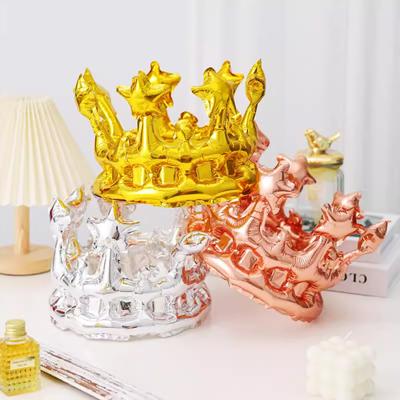 Crown Balloon Cap Silver Headgear Birthday Atmosphere Party Decoration Headband Photo Props