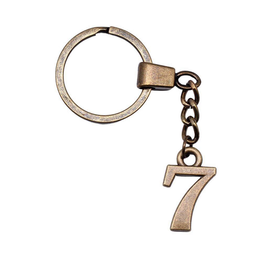 Vintage Arabic Numerals Charm Keychain Lucky