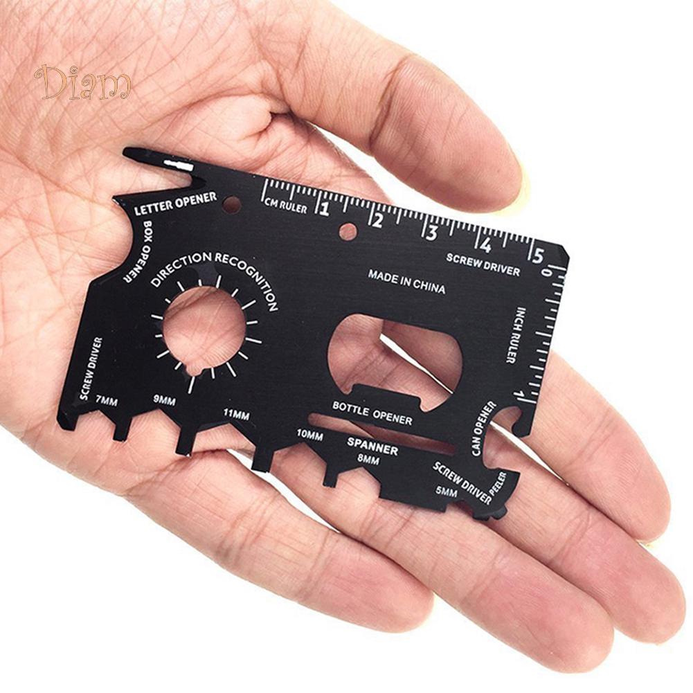 Fetong Stainless Steel Wallet Card Size Outdoor Camping Survival Gear Pocket Multi Tool