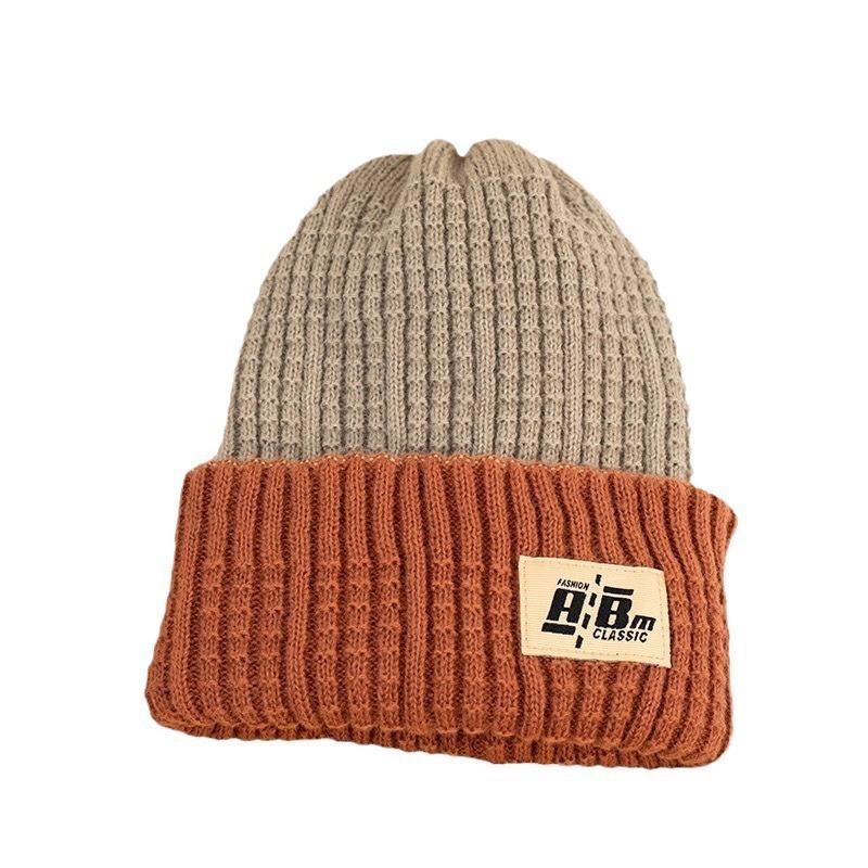 Autumn and Winter New One Hat Four Wear Knitted Hat Double-sided Wool Hat Alphabet Bald Hat Warm Pile Hat