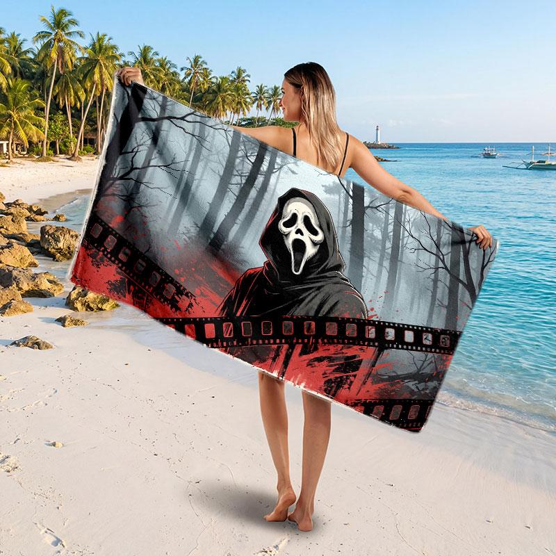 Large Beach TowelScream Ghostface Soft Absorbent Towel Beach Bath Home Use