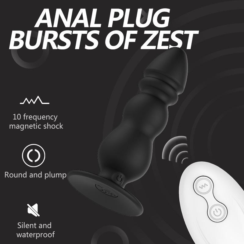 Wireless Silicone Vibrating Butt Plug - 10 Speeds for G-Spot and Anal Stimulation