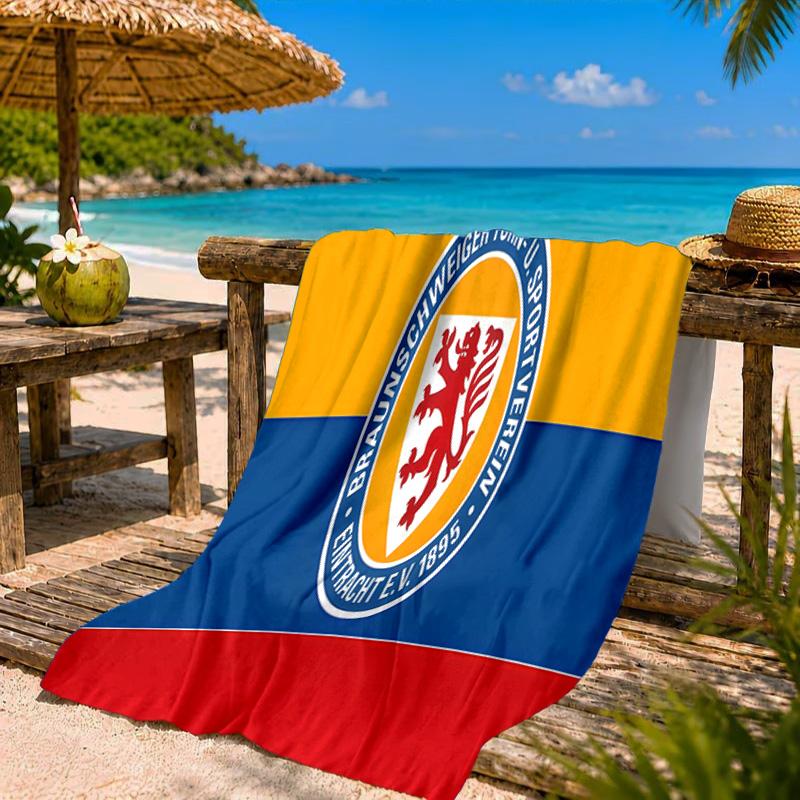 Braunschweig FC Wappen Design Strandtuch Mikrofaser Strandtuch, Leicht und Schnelltrocknend, für Sommerreisen, Schwimmbad Fan Geburtstagsgeschenk
