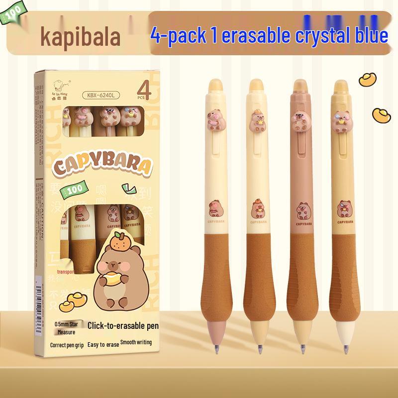 High-Value Thermal Sensitive Erasable Pen - Quick Dry, Easy To Erase, Cute Design for Elementary Students, Crystal Blue, Side Press