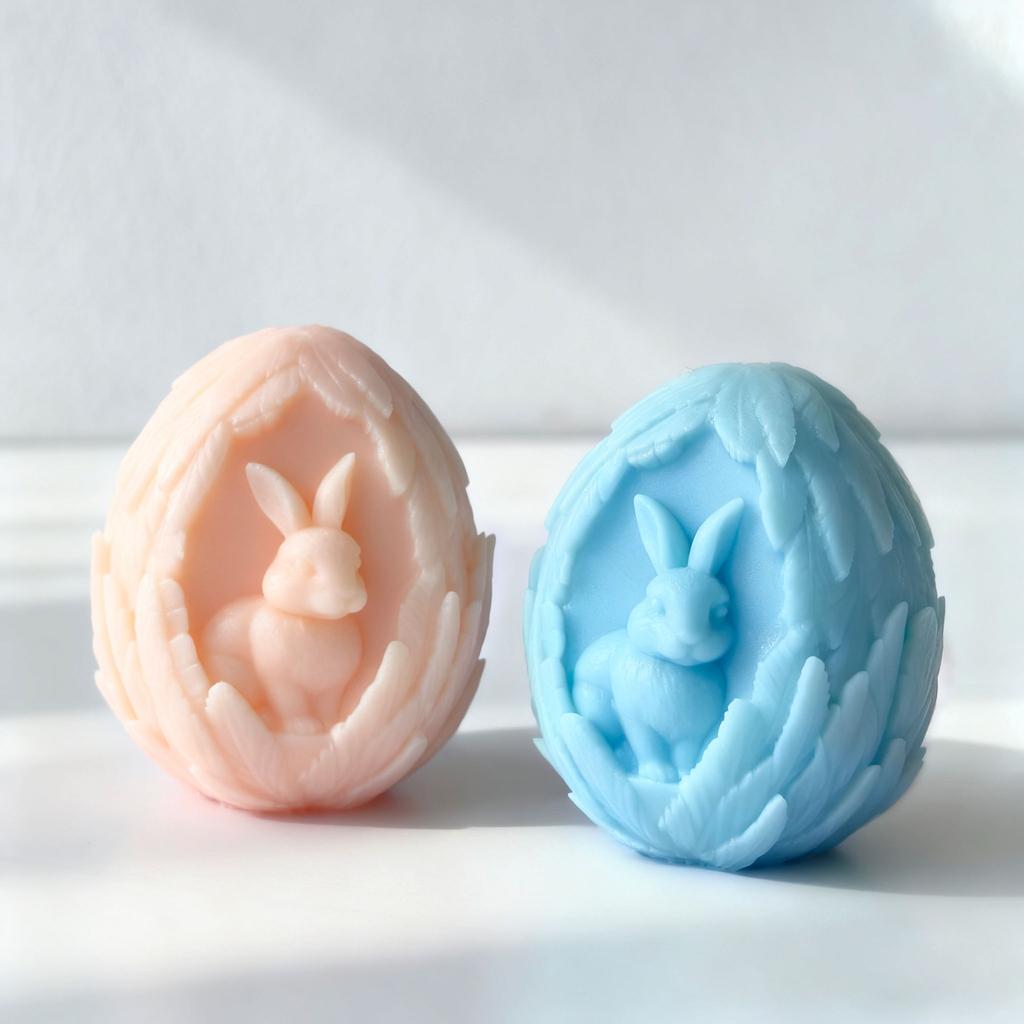Scented Candle Mold Silicone Egg Shaped Mold Easter Bunny Candle Mold Creative For Gifts Diy Crafting Candle Making