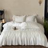 Cotton Bedding Four-piece Set French Romantic White Lovers Skin-friendly Breathable Quilt Cover Sheet Pillowcase Set